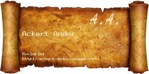 Ackert Andor névjegykártya