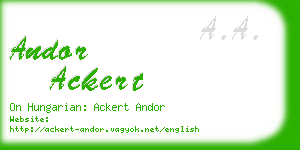 andor ackert business card